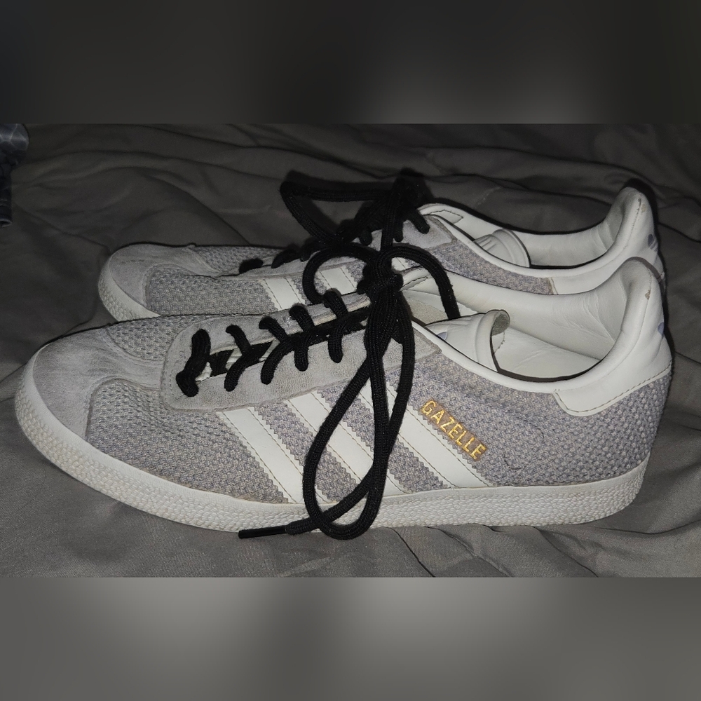 Adidas Gazelle Gray and White Sneakers